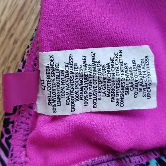 (L) OP Multicolored Animal Print Bikini Swimsuit Set Rainbow Zebra Leopard Beach - Picture 6 of 8